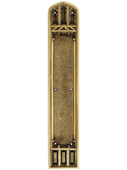 18" Oxford Push Plate In Solid Brass